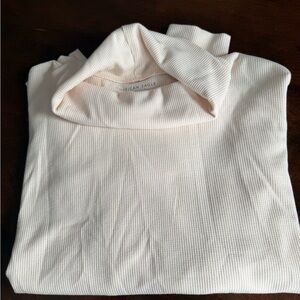 American Eagle Outfitters Cream Turtleneck cropped Ribbed Top